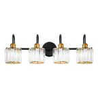 Luci da bagno in cristallo dimmerabili lineari moderne e glamour da 3/4 luci sopra lo specchio