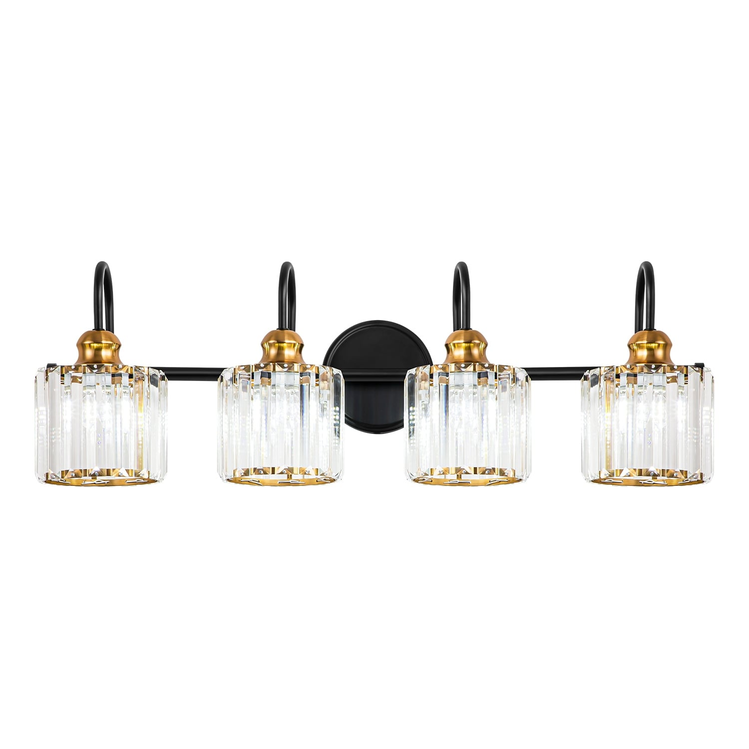 Luci da bagno in cristallo dimmerabili lineari moderne e glamour da 3/4 luci sopra lo specchio