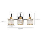 Luci da bagno in cristallo dimmerabili lineari moderne e glamour da 3/4 luci sopra lo specchio