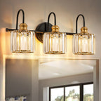 Luci da bagno in cristallo dimmerabili lineari moderne e glamour da 3/4 luci sopra lo specchio