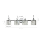 Luci da bagno in cristallo dimmerabili lineari moderne e glamour da 3/4 luci sopra lo specchio