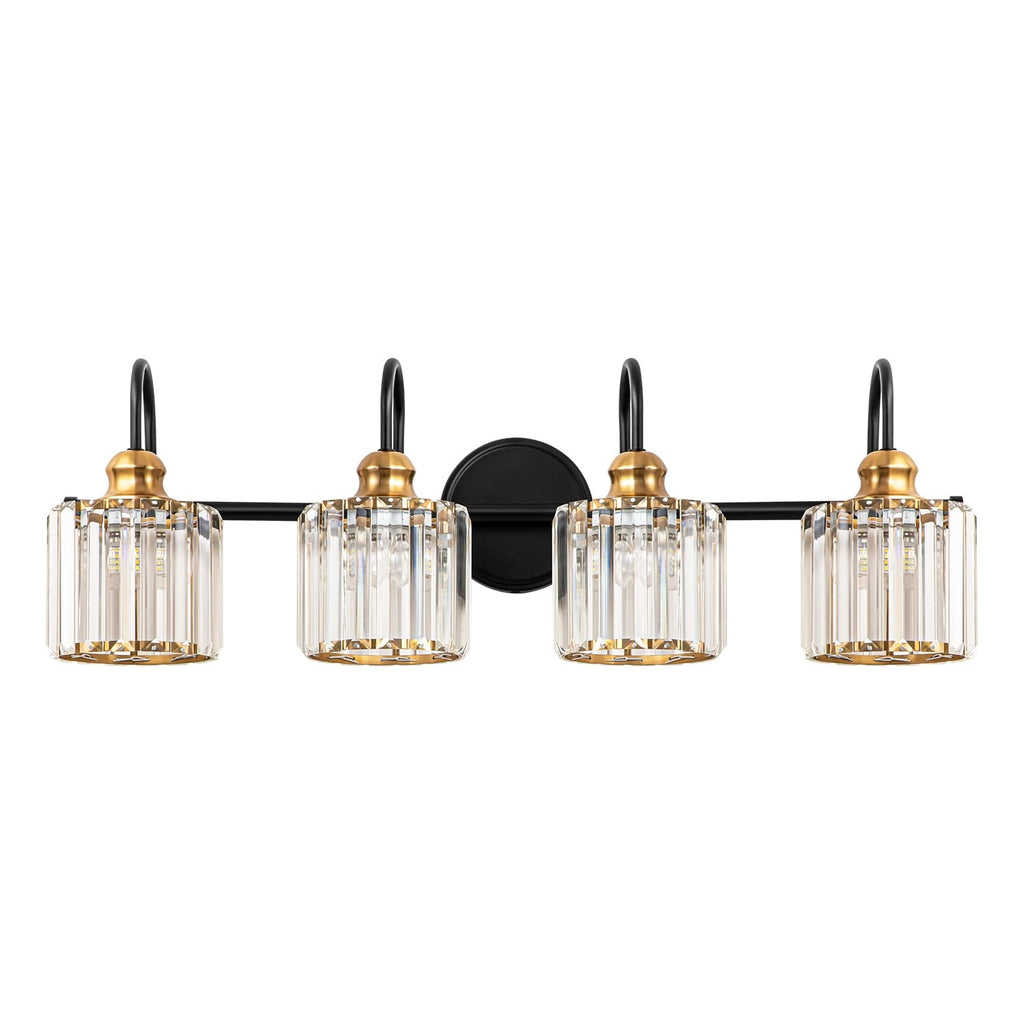Luci da bagno in cristallo dimmerabili lineari moderne e glamour da 3/4 luci sopra lo specchio
