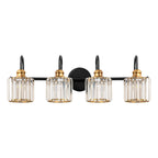 Luci da bagno in cristallo dimmerabili lineari moderne e glamour da 3/4 luci sopra lo specchio