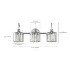 Luci da bagno in cristallo dimmerabili lineari moderne e glamour da 3/4 luci sopra lo specchio