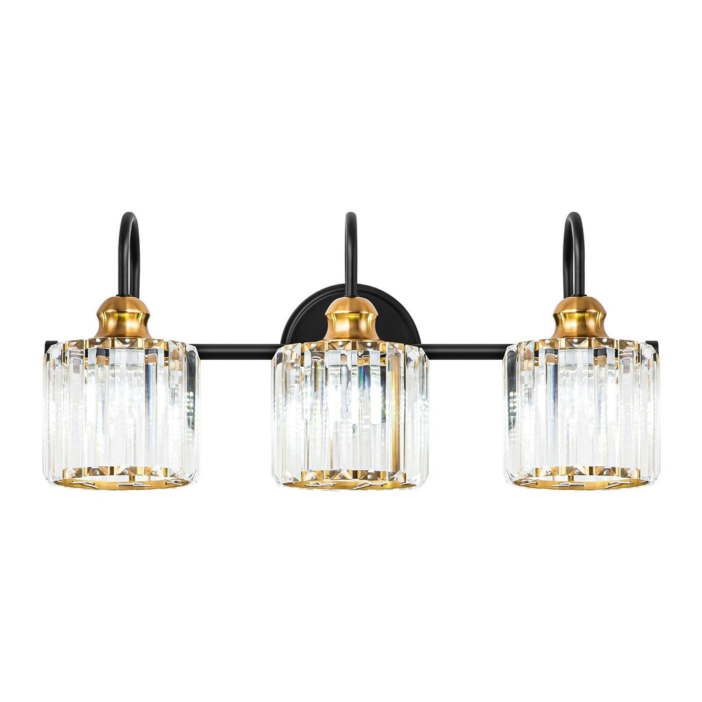Luci da bagno in cristallo dimmerabili lineari moderne e glamour da 3/4 luci sopra lo specchio