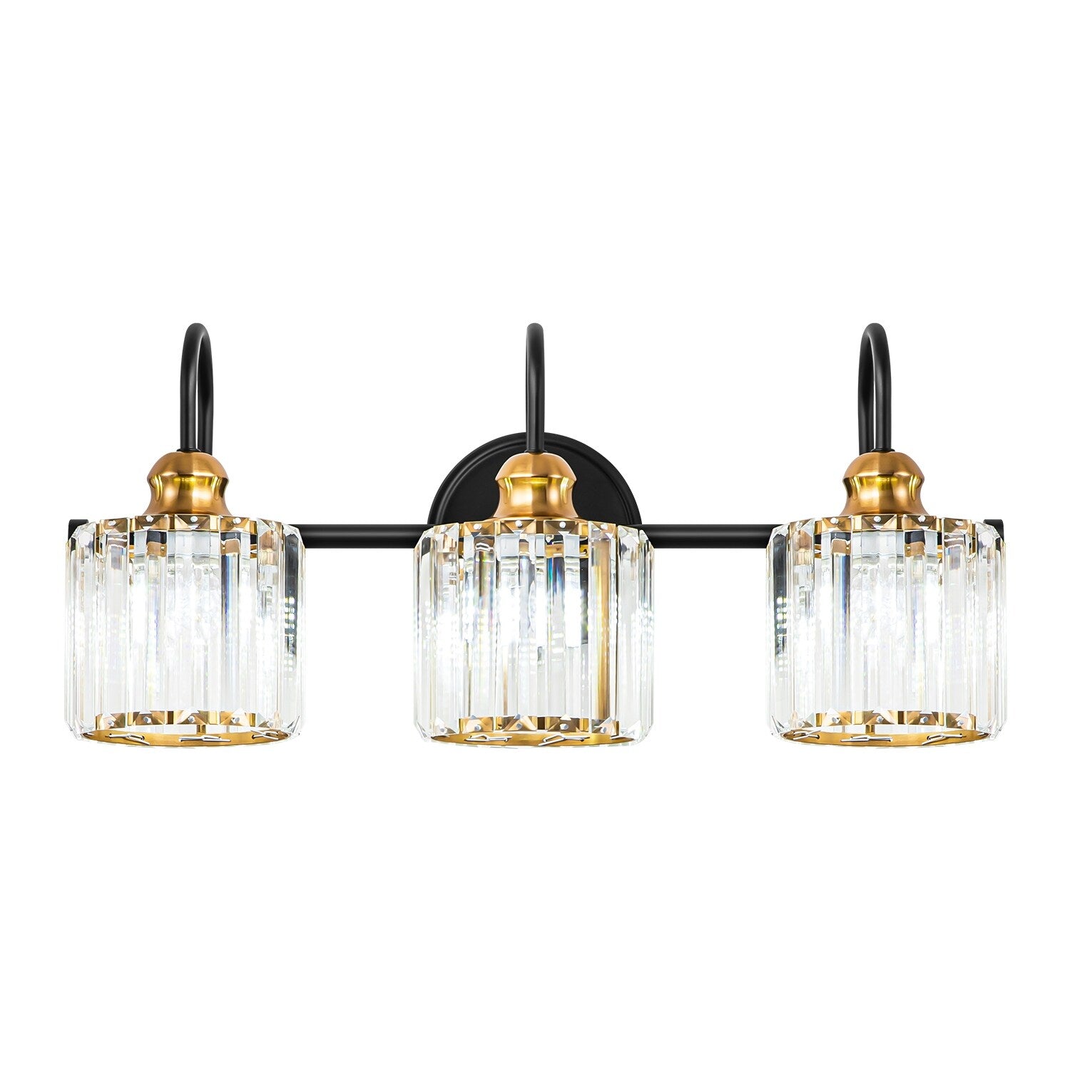 Luci da bagno in cristallo dimmerabili lineari moderne e glamour da 3/4 luci sopra lo specchio