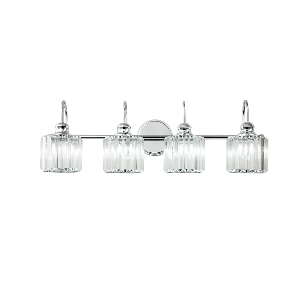 Luci da bagno in cristallo dimmerabili lineari moderne e glamour da 3/4 luci sopra lo specchio