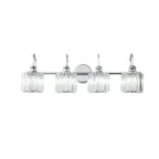 Luci da bagno in cristallo dimmerabili lineari moderne e glamour da 3/4 luci sopra lo specchio