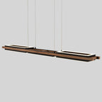 Lampadario lineare in legno a LED integrato da 3/5 luci per isola da cucina
