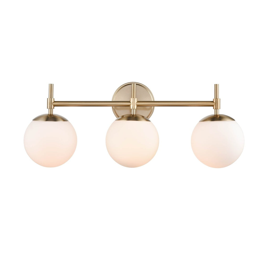 Lampada da bagno a 3 luci 929 Lighting in più finiture con paralumi in vetro opalino