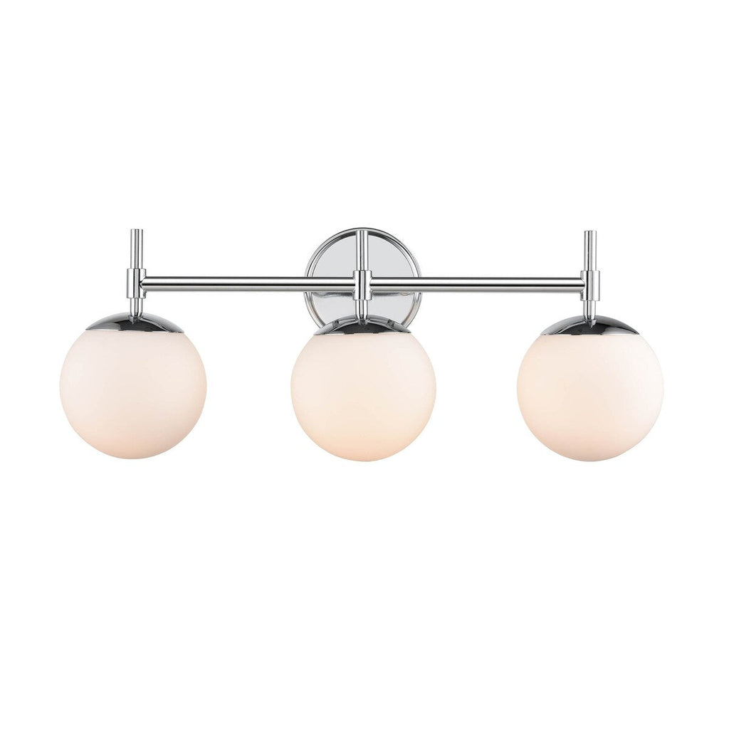 Lampada da bagno a 3 luci 929 Lighting in più finiture con paralumi in vetro opalino