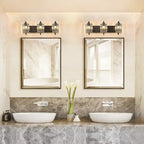 Applique da parete in cristallo per specchio da bagno moderno e glamour a 3 luci