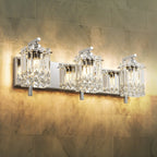 Applique da parete in cristallo per specchio da bagno moderno e glamour a 3 luci