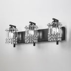 Applique da parete in cristallo per specchio da bagno moderno e glamour a 3 luci