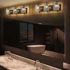 Applique da parete in cristallo per specchio da bagno moderno e glamour a 3 luci