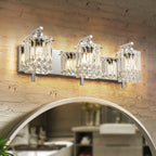 Applique da parete in cristallo per specchio da bagno moderno e glamour a 3 luci