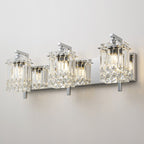 Applique da parete in cristallo per specchio da bagno moderno e glamour a 3 luci