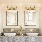 Applique da parete in cristallo per specchio da bagno moderno e glamour a 3 luci