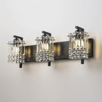 Applique da parete in cristallo per specchio da bagno moderno e glamour a 3 luci