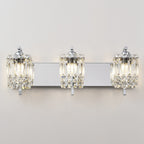 Applique da parete in cristallo per specchio da bagno moderno e glamour a 3 luci