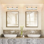 Applique da parete in cristallo per specchio da bagno moderno e glamour a 3 luci