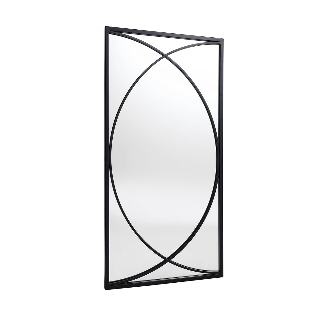 Set di 3 specchi da parete rettangolari in metallo nero - 31,9 A x 15,75 L x 0,75 P