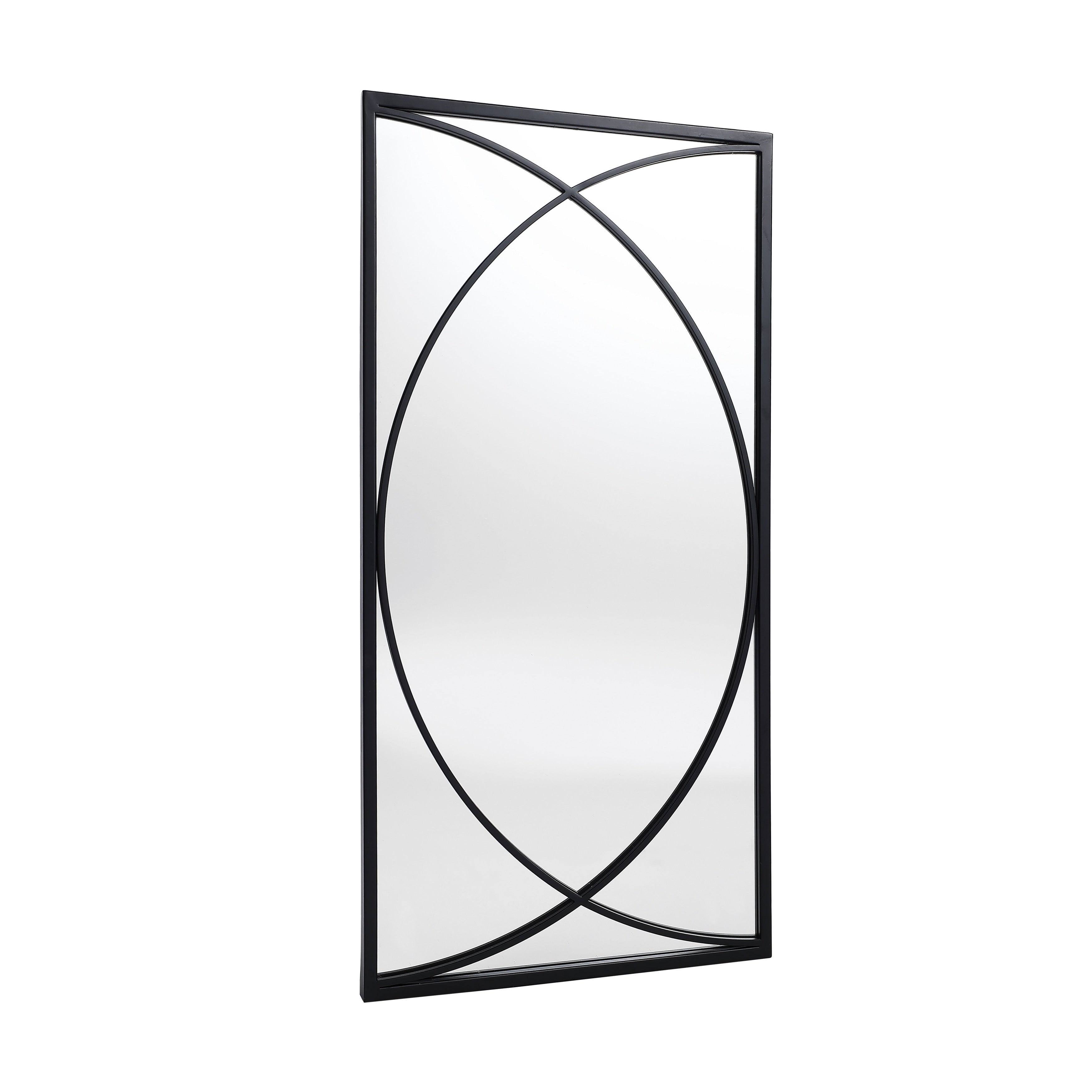 Set di 3 specchi da parete rettangolari in metallo nero - 31,9 A x 15,75 L x 0,75 P