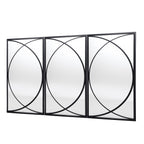 Set di 3 specchi da parete rettangolari in metallo nero - 31,9 A x 15,75 L x 0,75 P