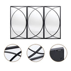 Set di 3 specchi da parete rettangolari in metallo nero - 31,9 A x 15,75 L x 0,75 P