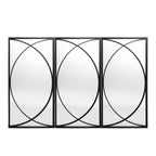 Set di 3 specchi da parete rettangolari in metallo nero - 31,9 A x 15,75 L x 0,75 P