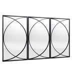 Set di 3 specchi da parete rettangolari in metallo nero - 31,9 A x 15,75 L x 0,75 P