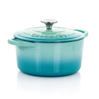 Forno olandese in ghisa smaltata da 3 litri in verde acqua artico