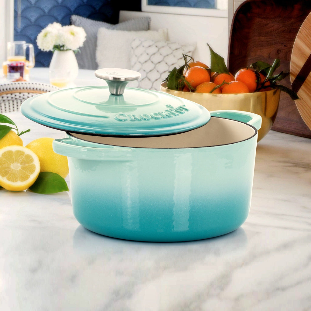 Forno olandese in ghisa smaltata da 3 litri in verde acqua artico