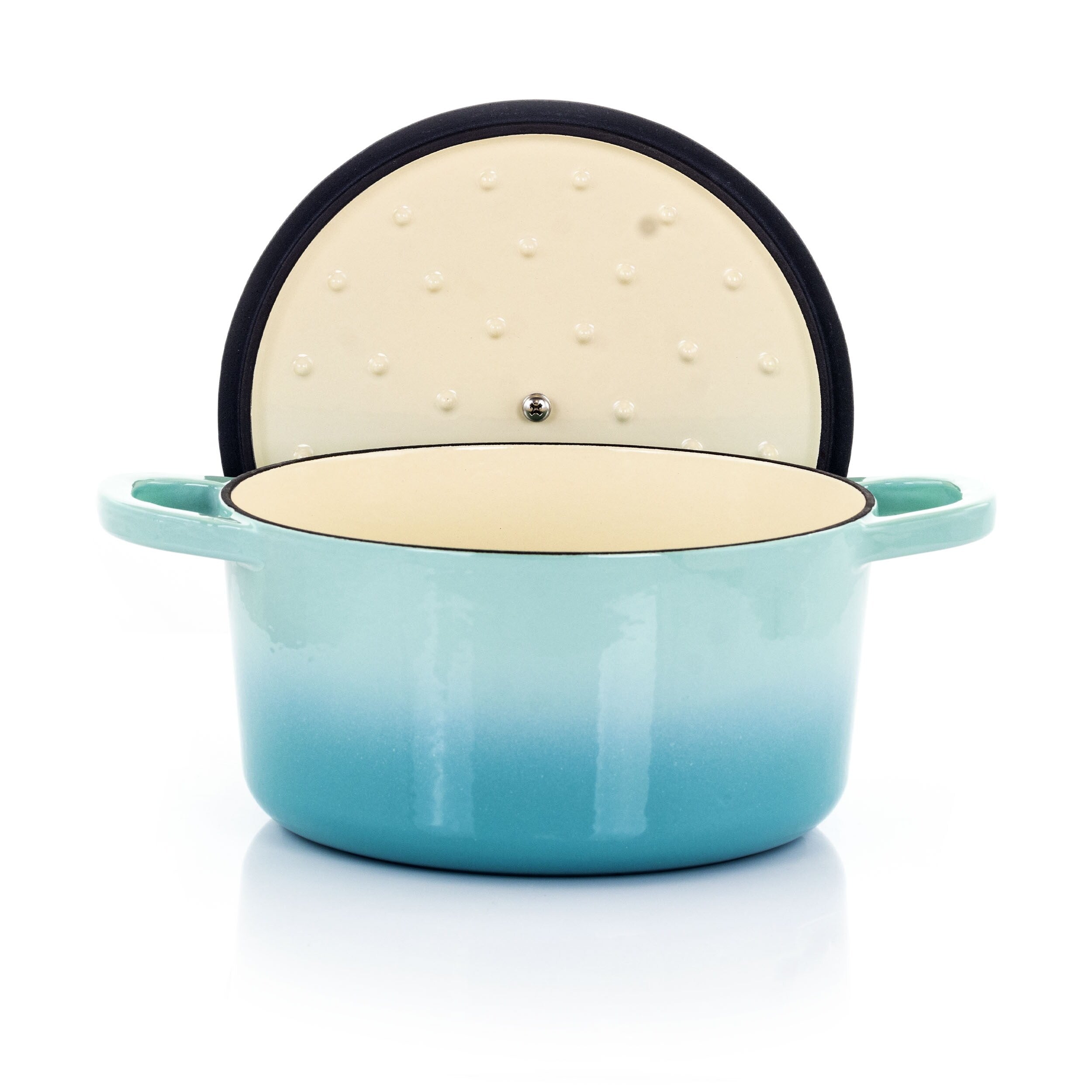 Forno olandese in ghisa smaltata da 3 litri in verde acqua artico