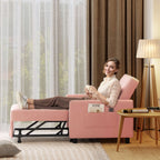 Divano letto regolabile 3 in 1, divano con poltrona estraibile, letto pieghevole convertibile per soggiorno