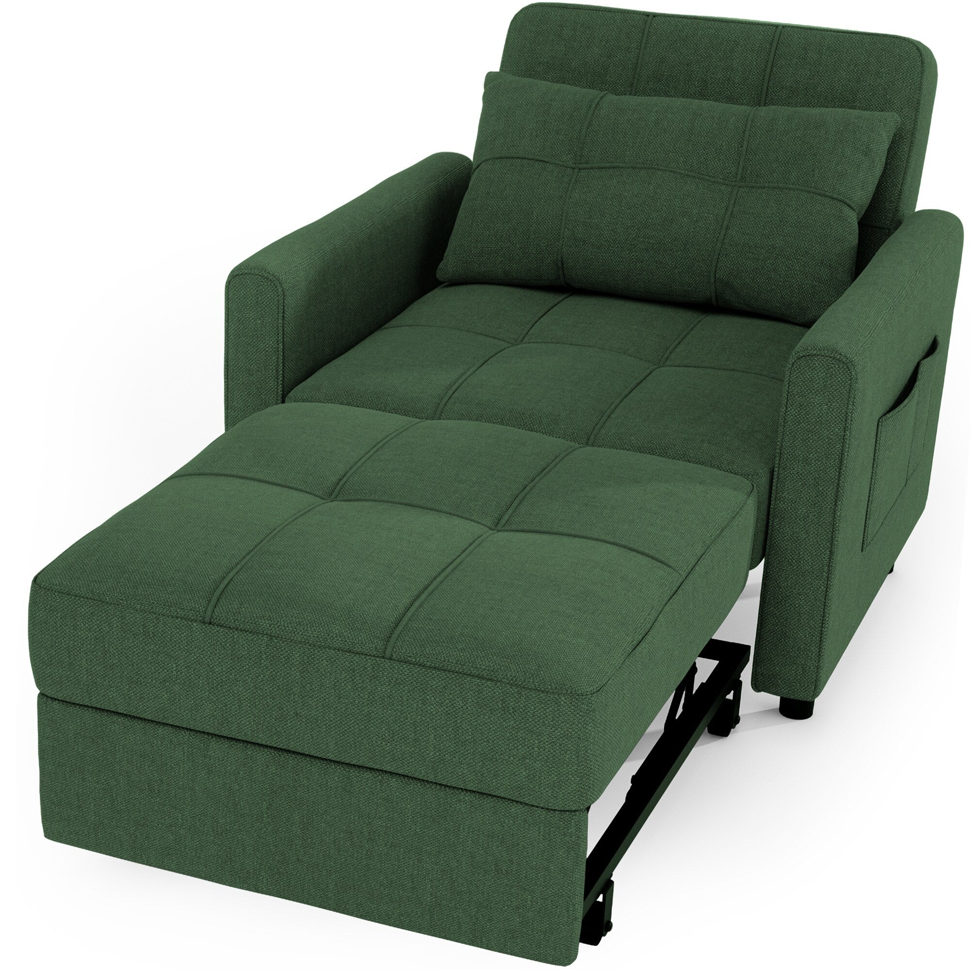 Divano letto regolabile 3 in 1, divano con poltrona estraibile, letto pieghevole convertibile per soggiorno