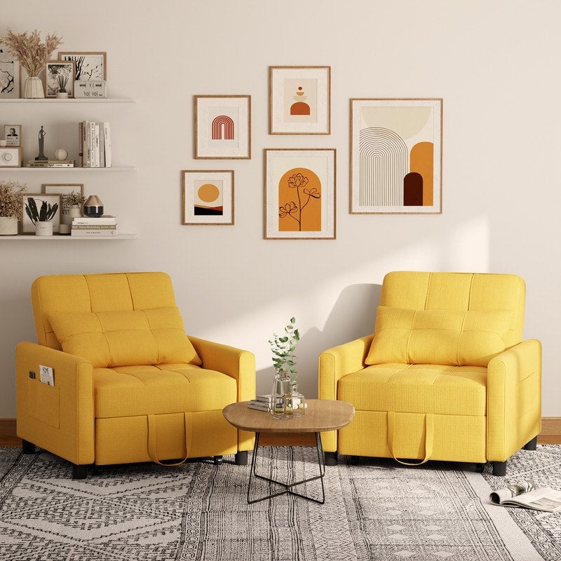 Divano letto regolabile 3 in 1, divano con poltrona estraibile, letto pieghevole convertibile per soggiorno