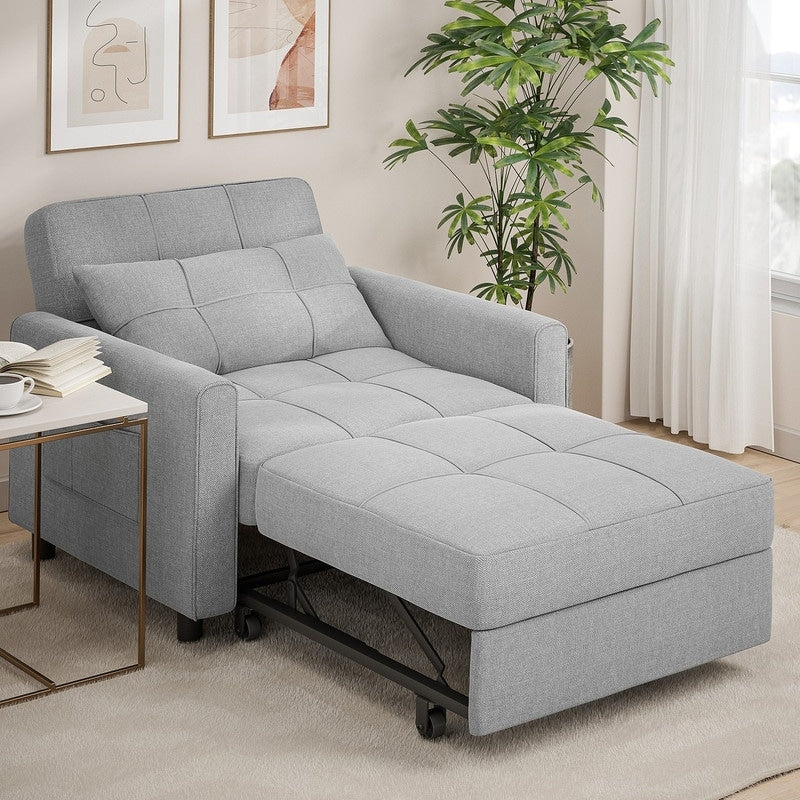 Divano letto regolabile 3 in 1, divano con poltrona estraibile, letto pieghevole convertibile per soggiorno