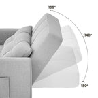 Divano letto regolabile 3 in 1, divano con poltrona estraibile, letto pieghevole convertibile per soggiorno