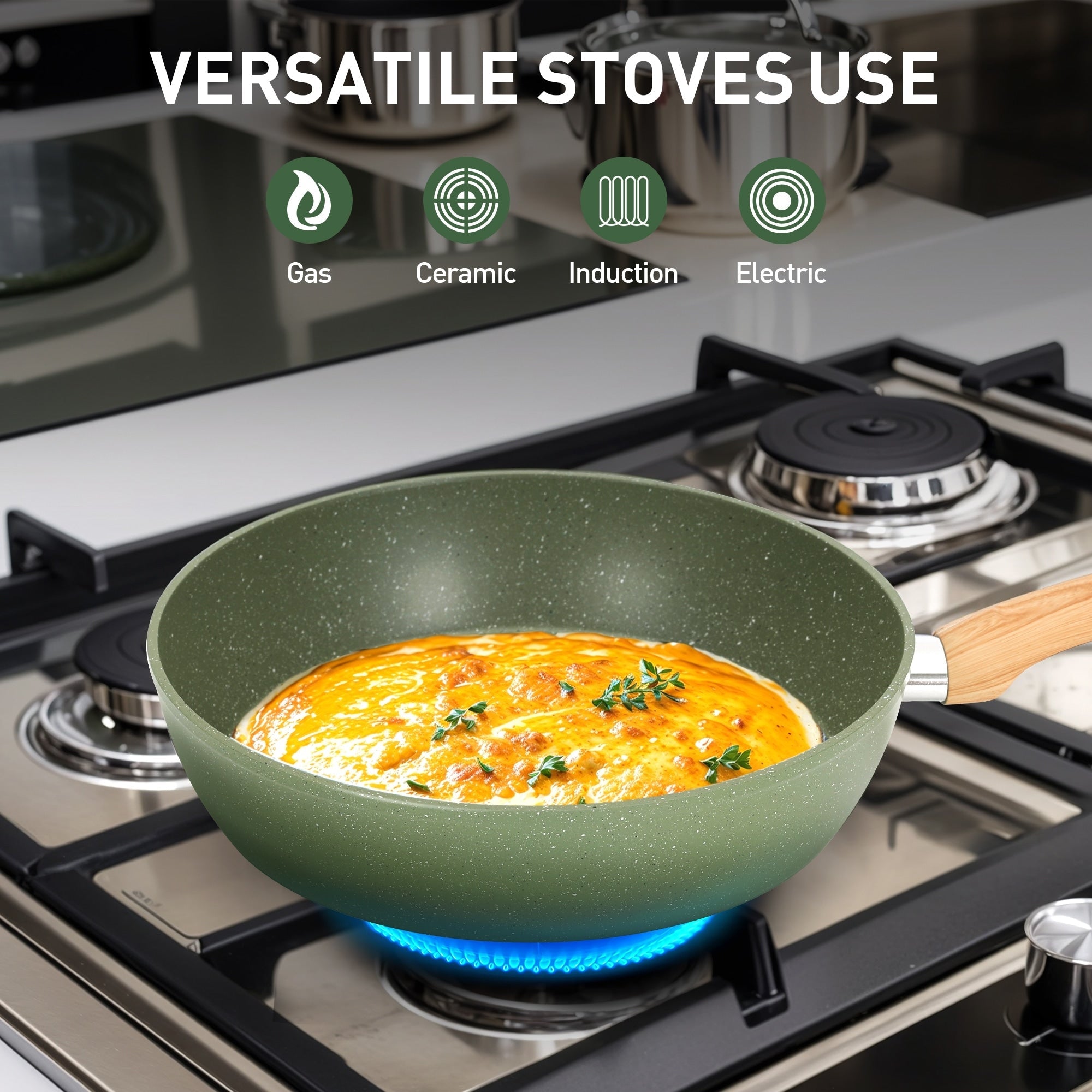 Set di pentole e teglie da cucina in granito da 30 pezzi, set di padelle antiaderenti