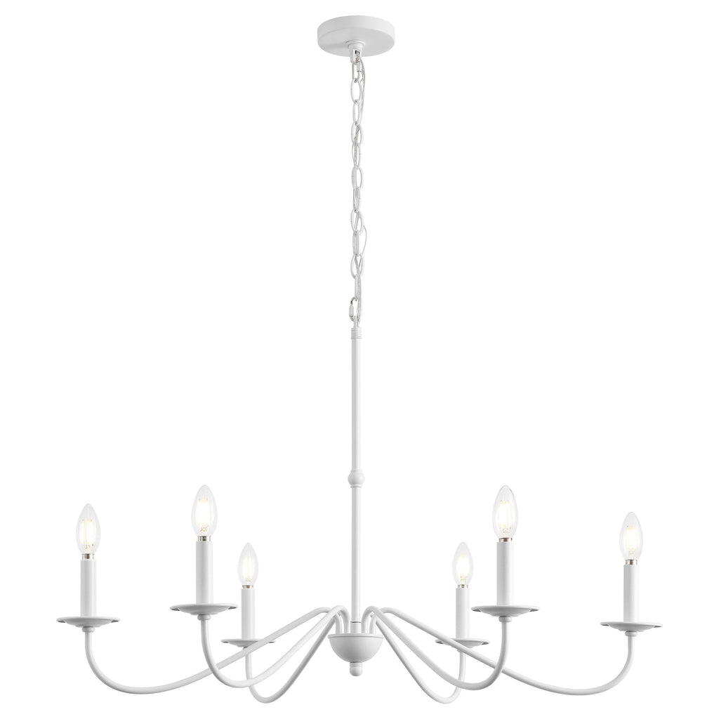 Lampadario a LED in ferro a 6 luci da 34,75 pollici, di JONATHAN Y