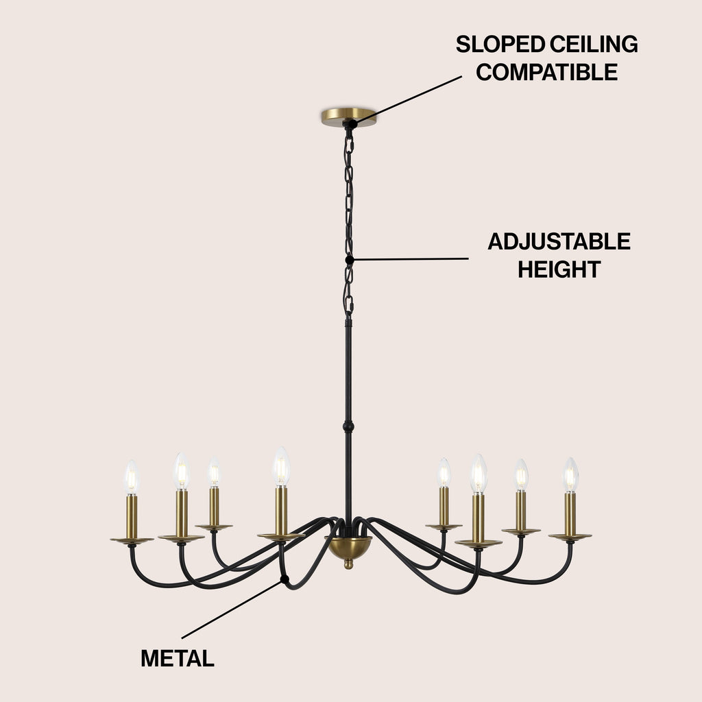 Lampadario a LED in ferro a 6 luci da 34,75 pollici, di JONATHAN Y