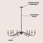 Lampadario a LED in ferro a 6 luci da 34,75 pollici, di JONATHAN Y