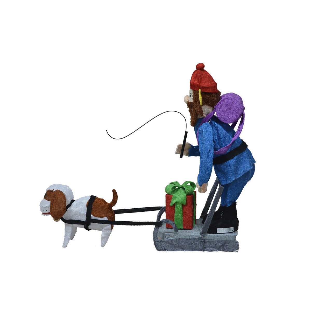 34 Rudolph 3D Pre-illuminato LED Yard Art in piedi Yukon e cane