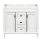 Mobile bagno moderno da 36'' con lavabo superiore e mobiletto a specchio, 2 ante e 2 cassetti