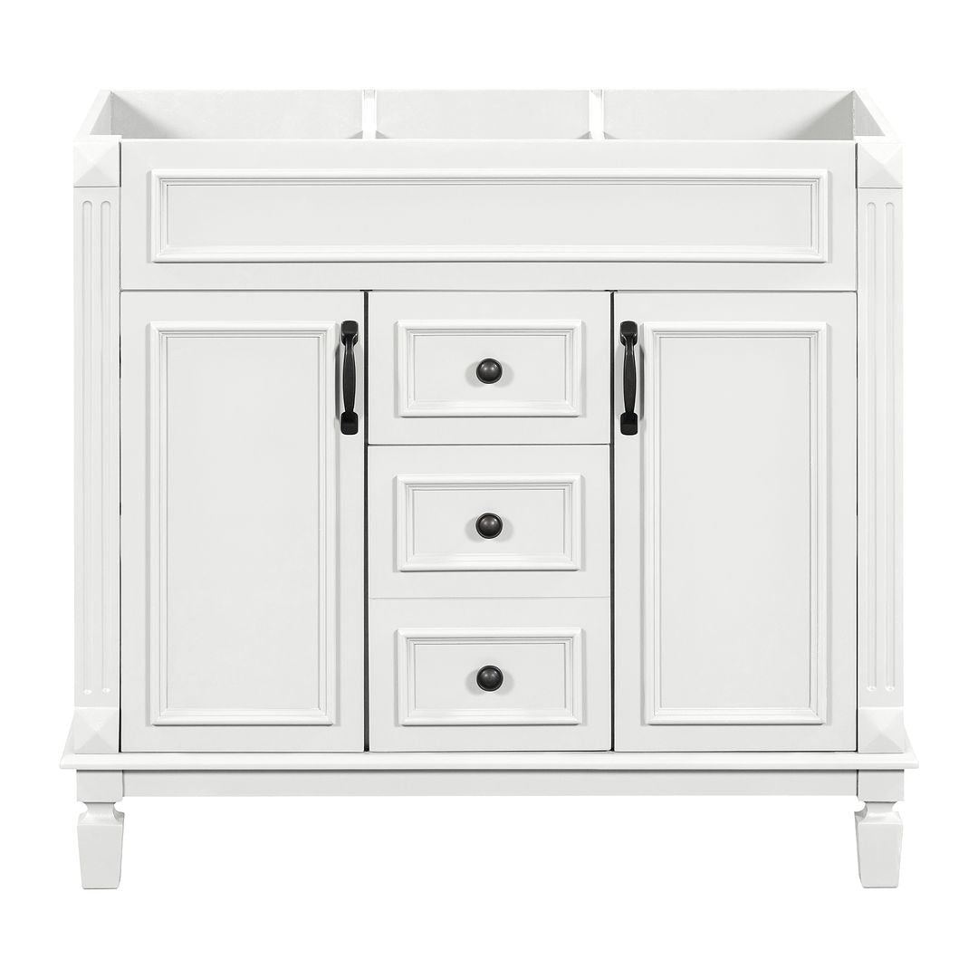 Mobile bagno moderno da 36'' con lavabo superiore e mobiletto a specchio, 2 ante e 2 cassetti