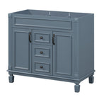 Mobile bagno moderno da 36'' con lavabo superiore e mobiletto a specchio, 2 ante e 2 cassetti