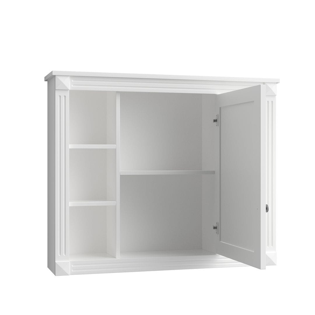 Mobile bagno moderno da 36'' con lavabo superiore e mobiletto a specchio, 2 ante e 2 cassetti