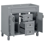 Mobile bagno moderno da 36'' con lavabo superiore e mobiletto a specchio, 2 ante e 2 cassetti