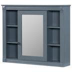 Mobile bagno moderno da 36'' con lavabo superiore e mobiletto a specchio, 2 ante e 2 cassetti